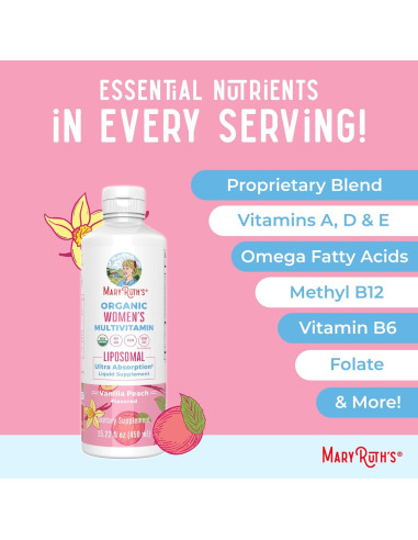 Multivitamina Orgánica para Mujeres MaryRuth 450 ml - Sin Azúcar