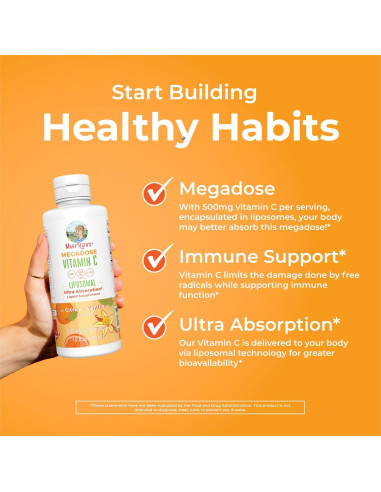 Suplemento de Vitamina C Liposomal MaryRuth 500mg 30 Porciones