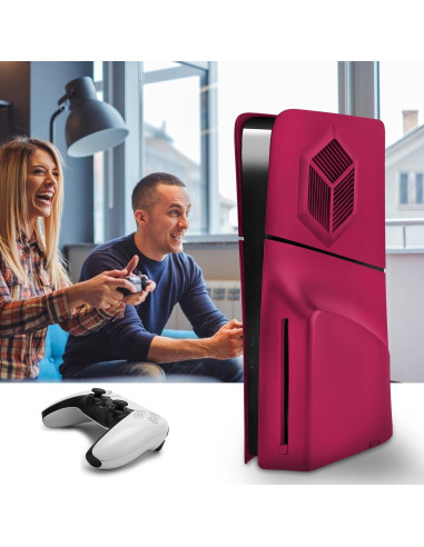 Cubiertas PS5 Slim SIKEMAY Ventiladas Rojo a Prueba de Polvo