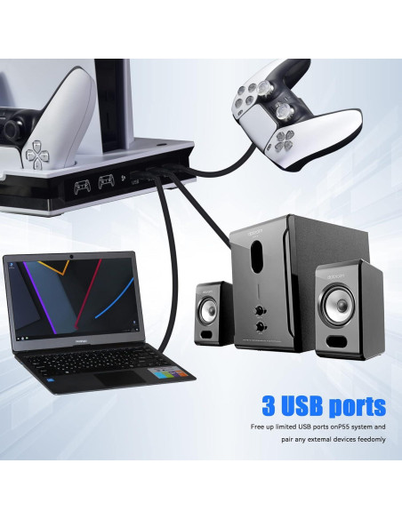 Soporte de Enfriamiento PS5 JZW-Shop con Cargador y Hub USB Soporte de Enfriamiento PS5 JZW-Shop con Cargador y Hub USB