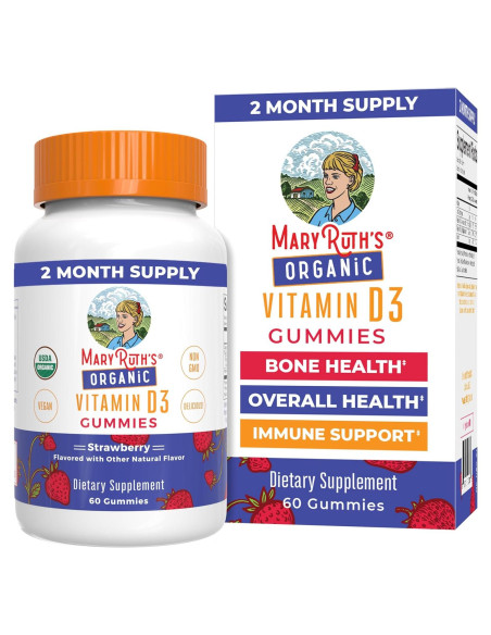 Gominolas Orgánicas de Vitamina D3 MaryRuth 1000 UI 60 Unidades Gominolas Orgánicas de Vitamina D3 MaryRuth 1000 UI 60 Unidades