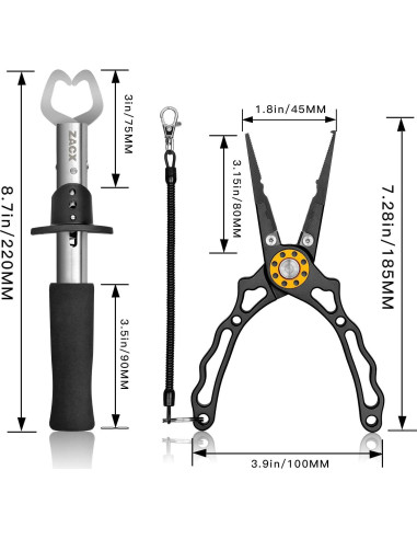 Alicates de Pesca ZACX - Agarrador Ergonómico y Multifuncional
