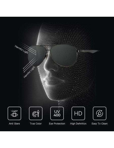 Gafas de sol aviador ZENOTTIC polarizadas con protección UV Gafas de sol aviador ZENOTTIC polarizadas con protección UV