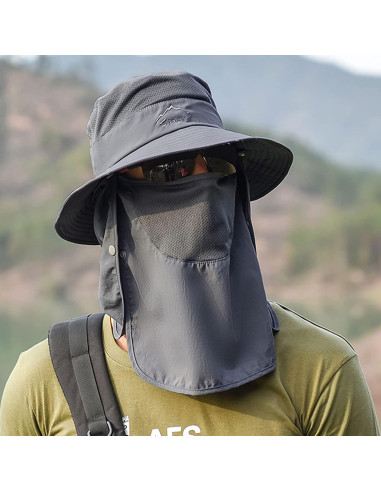 Sombrero de Sol Unisex Gris Oscuro con Protección UV