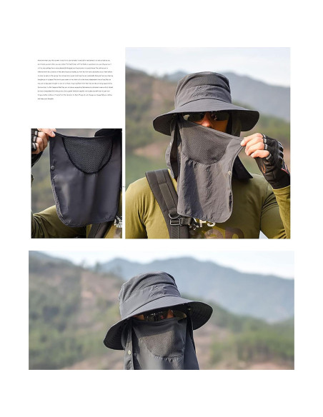 Sombrero de Sol Unisex Gris Oscuro con Protección UV Sombrero de Sol Unisex Gris Oscuro con Protección UV