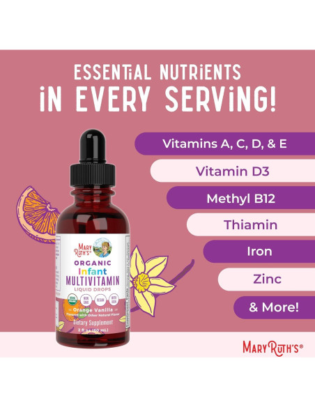 Gotas Líquidas Multivitamina Orgánica MaryRuth con Hierro 59.15 mL Gotas Líquidas Multivitamina Orgánica MaryRuth con Hierro 59.15 mL