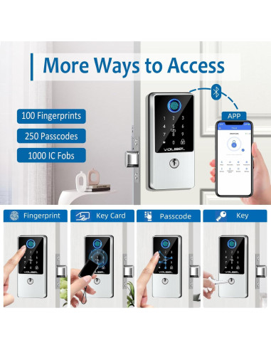 Cerradura Inteligente VOLIBeL D1-T 7 en 1 con Huella y App