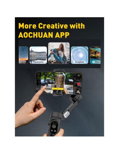 Gimbal Estabilizador 3 Ejes AOCHUAN Smart X Negro