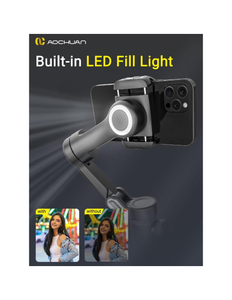 Gimbal Estabilizador AOCHUAN Smart X Pro con Luz LED Gimbal Estabilizador AOCHUAN Smart X Pro con Luz LED