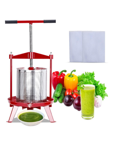 Prensa Manual de Frutas y Vino Acero Inoxidable 14L