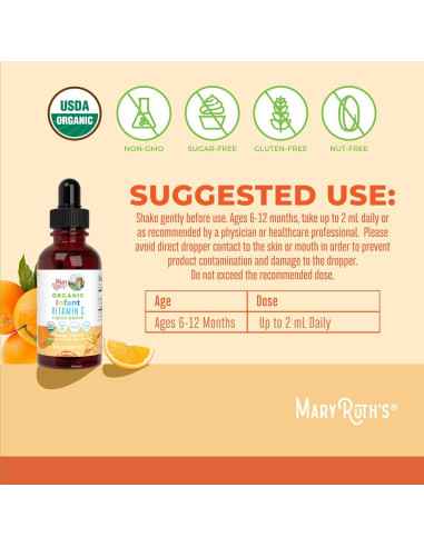 Gotas de Vitamina C Orgánica MaryRuth para Bebés 59 ml
