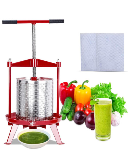 Prensa Manual de Frutas y Vino Acero Inoxidable 14L Prensa Manual de Frutas y Vino Acero Inoxidable 14L