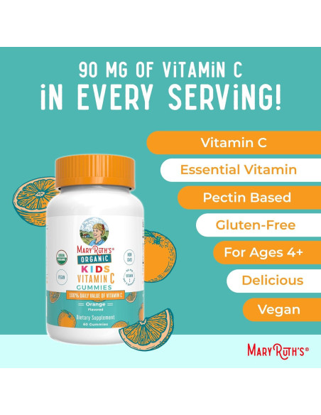 Gominolas de Vitamina C MaryRuth para Niños 60 Porciones Gominolas de Vitamina C MaryRuth para Niños 60 Porciones
