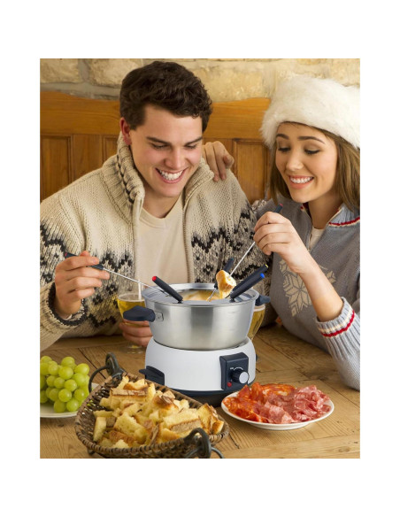 Olla de Fondue Eléctrica Saenchue 6 Tazas Acero Inoxidable Olla de Fondue Eléctrica Saenchue 6 Tazas Acero Inoxidable