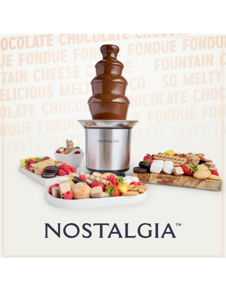 Fuente de Chocolate Eléctrica Nostalgia 4 Niveles Acero Inoxidable Fuente de Chocolate Eléctrica Nostalgia 4 Niveles Acero Inoxidable