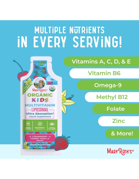 Multivitamina Líquida Orgánica para Niños MaryRuth 14 Porciones Multivitamina Líquida Orgánica para Niños MaryRuth 14 Porciones