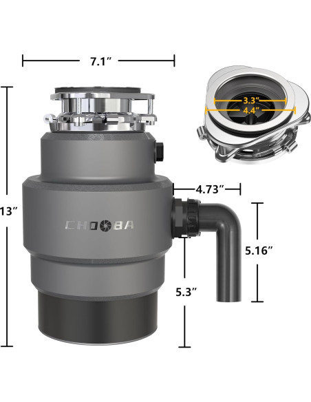 Triturador de Basura Chooba 0.75HP Inoxidable Silencioso Triturador de Basura Chooba 0.75HP Inoxidable Silencioso