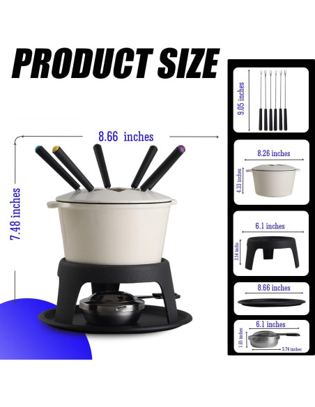 Juego de Fondue Artestia de Hierro Fundido 11 Piezas Blanco Juego de Fondue Artestia de Hierro Fundido 11 Piezas Blanco