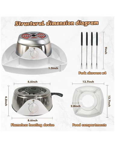 Kit de S'mores Eléctrico ORANLAN 1.51kg Sin Llama