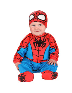 Disfraz Spider-Man Bebé Jazwares 6-12 Meses Tela Minky 2