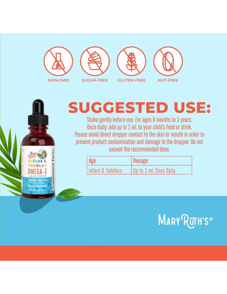 Gotas Líquidas Omega-3 MaryRuth Organics 29.57 ml - Bebés Gotas Líquidas Omega-3 MaryRuth Organics 29.57 ml - Bebés