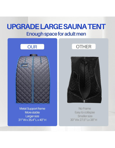 Sauna de Vapor Portátil TOREAD 1000W 2.6L Control Remoto