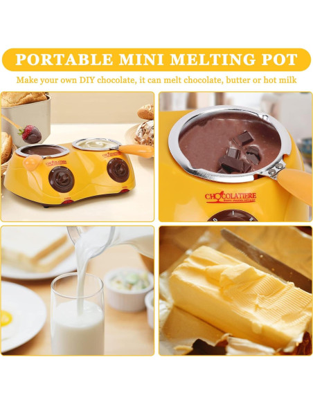 Fondue Eléctrica Outamateur Doble Olla 500 ml Amarillo Fondue Eléctrica Outamateur Doble Olla 500 ml Amarillo