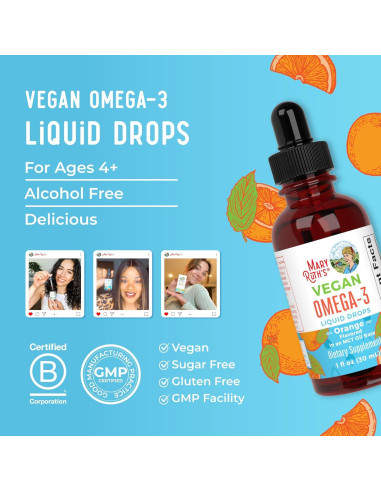 Gotas Omega 3 MaryRuth Organics 29.57ml | 400mg DHA | Salud Familiar