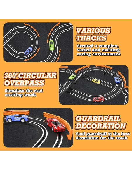 Pista de Carreras Wupuaait con 4 Coches de Slot 5.61m Pista de Carreras Wupuaait con 4 Coches de Slot 5.61m