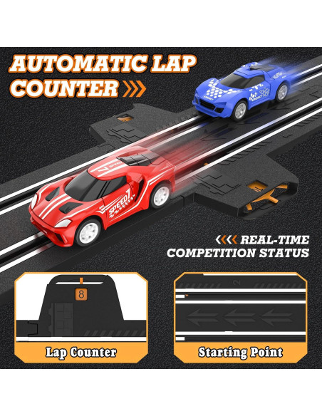 Pista de Carreras Wupuaait con 4 Coches de Slot 5.61m Pista de Carreras Wupuaait con 4 Coches de Slot 5.61m