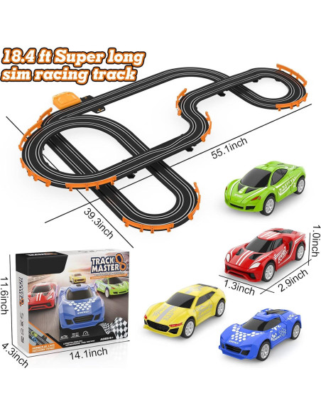 Pista de Carreras Wupuaait con 4 Coches de Slot 5.61m Pista de Carreras Wupuaait con 4 Coches de Slot 5.61m