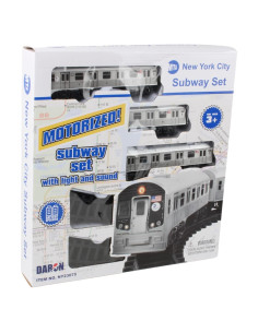 Conjunto de tren a pilas MTA Nueva York 3 piezas con vía 99x63.5cm