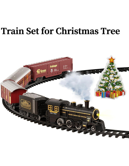 Juego de tren TEMI eléctrico con humo y luces para niños Juego de tren TEMI eléctrico con humo y luces para niños
