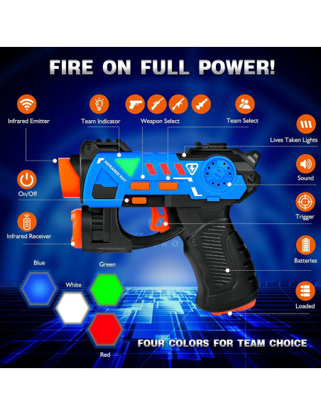 Juego de Laser Tag KIZJORYA Set de 4 Pistolas y Chalecos Juego de Laser Tag KIZJORYA Set de 4 Pistolas y Chalecos