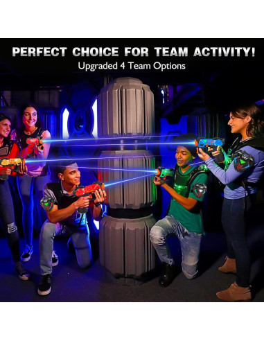 Juego de Laser Tag KIZJORYA Set de 4 Pistolas y Chalecos