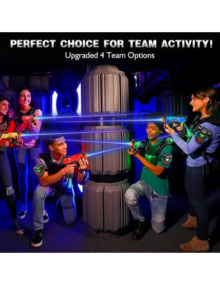 Juego de Laser Tag KIZJORYA Set de 4 Pistolas y Chalecos Juego de Laser Tag KIZJORYA Set de 4 Pistolas y Chalecos