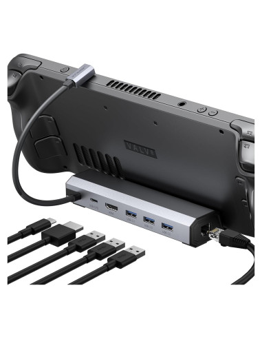 Dock JSAUX 6 en 1 para Steam Deck y ROG Ally HDMI 4K