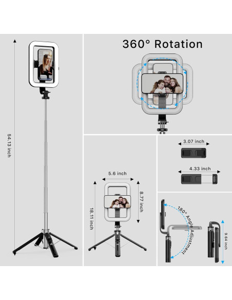 Luz LED Selfie MYBAT PRO 8" con Trípode y Control Remoto Luz LED Selfie MYBAT PRO 8" con Trípode y Control Remoto