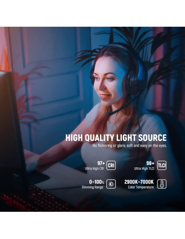 Luz LED NEEWER GL1 Pro 2800LM para Streaming y Gaming