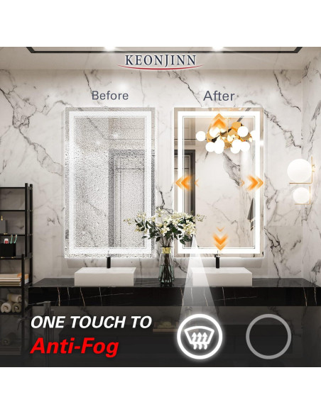 Espejo de Baño LED Keonjinn 61x101.6 cm Iluminado Espejo de Baño LED Keonjinn 61x101.6 cm Iluminado