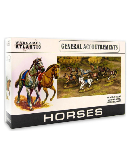 Figuras de Caballos Wargames Atlantic - 18 Piezas 28mm Figuras de Caballos Wargames Atlantic - 18 Piezas 28mm