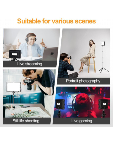 Kit de Iluminación Fotográfica LED EMART 2 Pcs Luz Estudio 136 cm