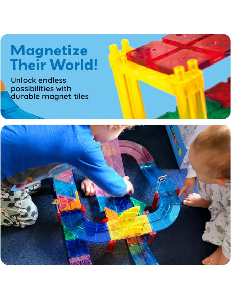 PicassoTiles Juego de Bloques Magnéticos 80 Piezas STEM PicassoTiles Juego de Bloques Magnéticos 80 Piezas STEM