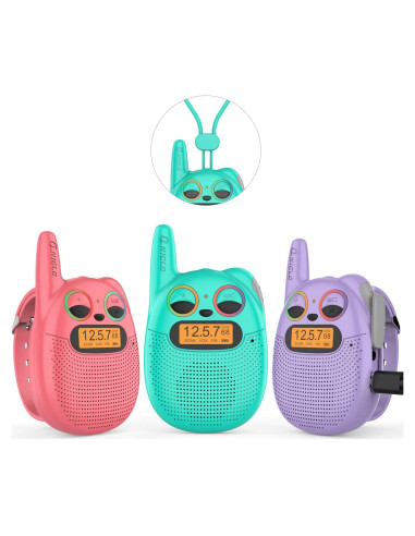 Walkie Talkies Qniglo Niños 3 Paquete Recargables 4,83 km