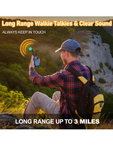 Walkie Talkies DURLK 2 Paquete 22 Canales Recargables