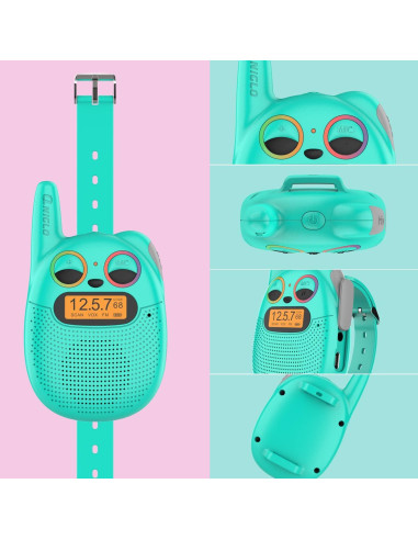 Walkie Talkies Qniglo Recargables 2 Paquete para Niños