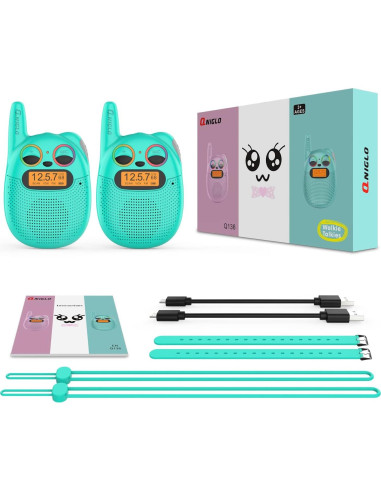 Walkie Talkies Qniglo Recargables 2 Paquete para Niños