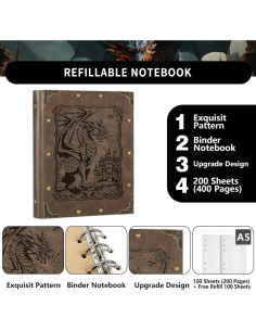 Cuaderno DND DUROTAN A5 400 Páginas Cuero Dragón 2