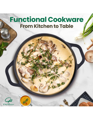 Olla de Hierro Fundido Chef Power 5QT 2 en 1 con Tapa