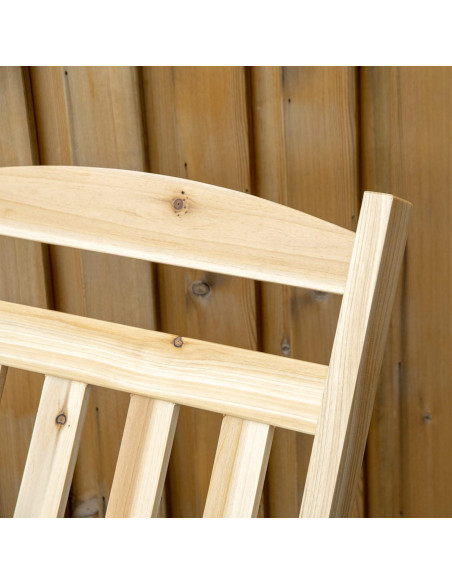 Conjunto de Sillas Mecedoras de Madera Outsunny con Mesa Plegable Conjunto de Sillas Mecedoras de Madera Outsunny con Mesa Plegable
